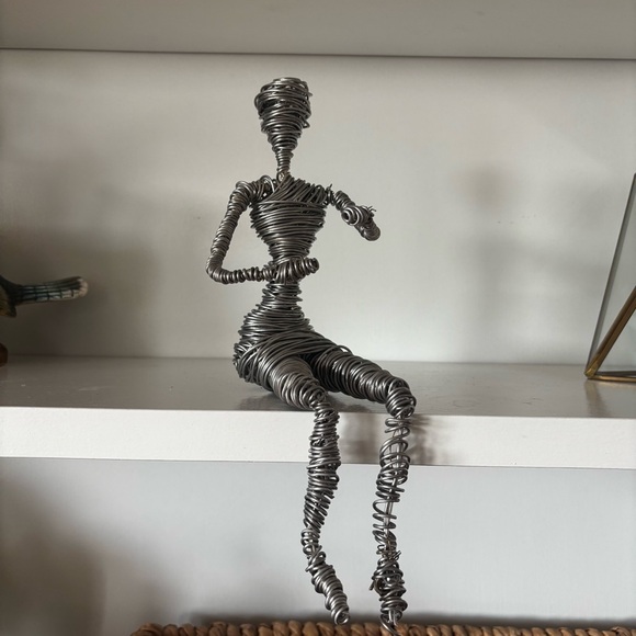 Vtg Brutalist Art Twisted Metal Wire Sculpture Statue - Picture 1 of 9